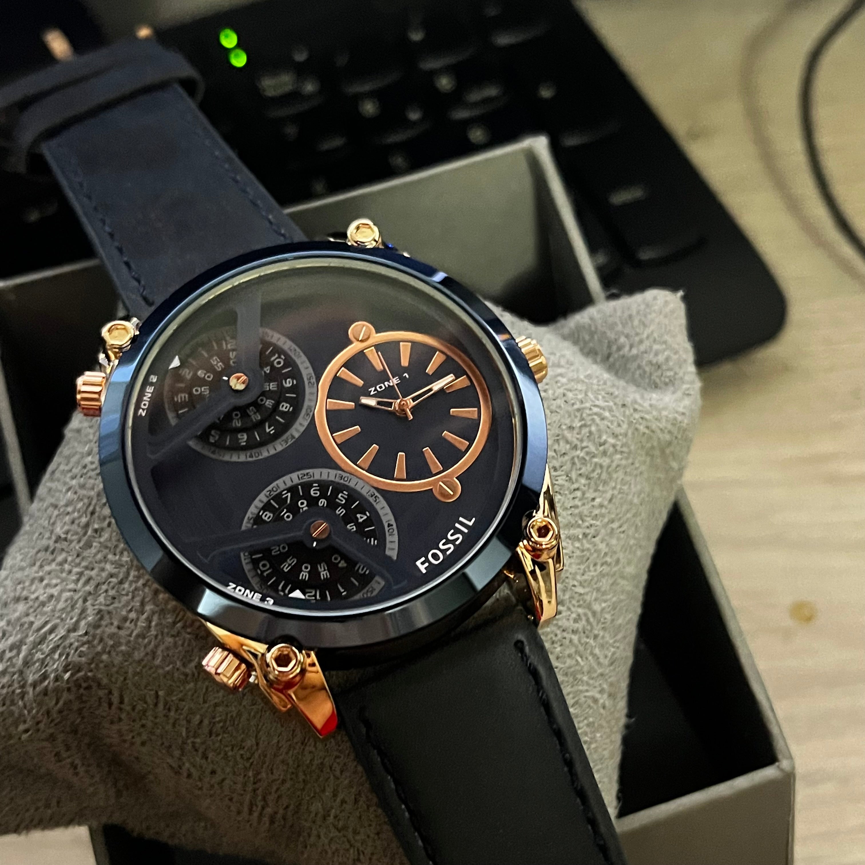 FOSSIL  PARA HOMBRE 3 MAQUINARIA PULSO DE CUERO REF-A