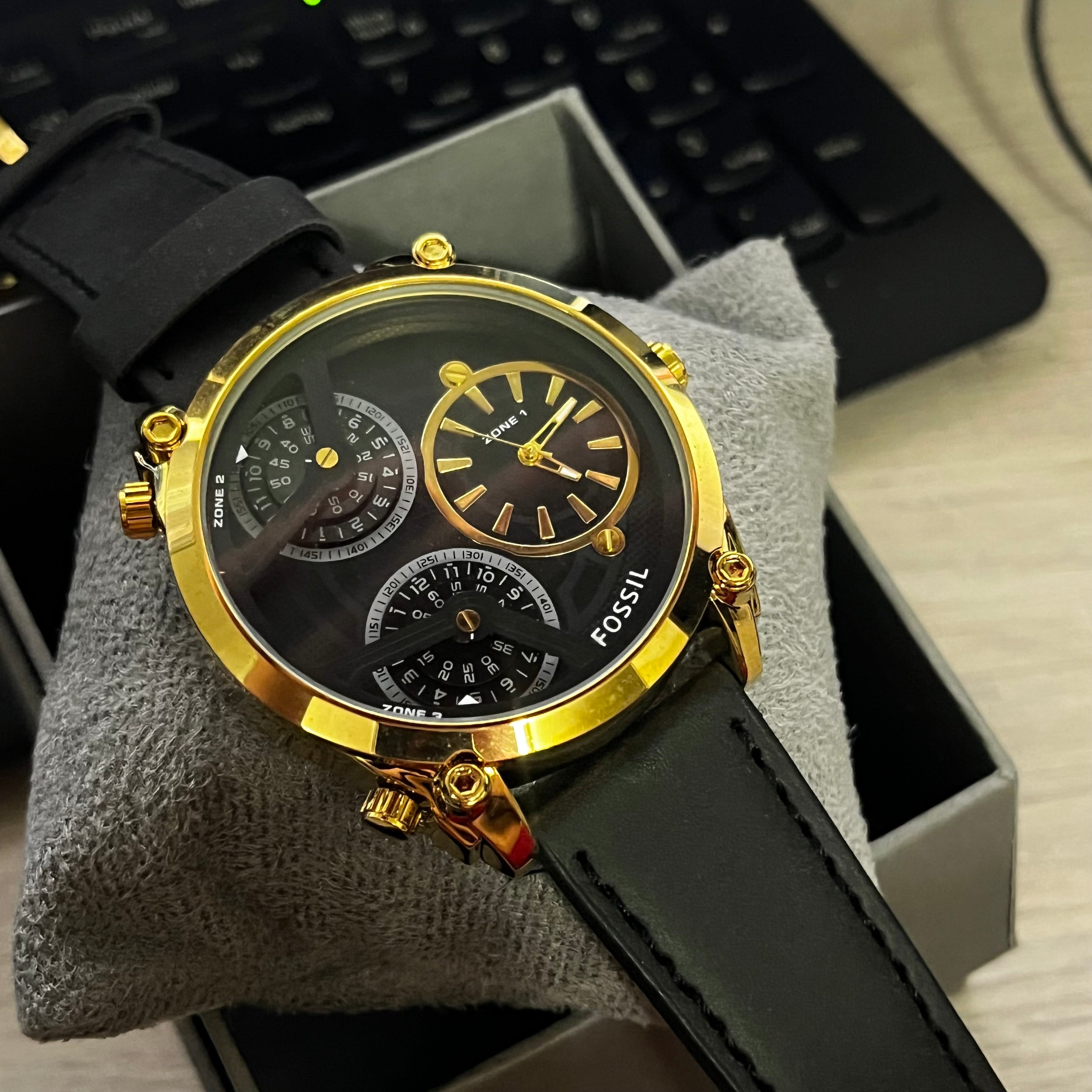 FOSSIL  PARA HOMBRE 3 MAQUINARIA PULSO DE CUERO REF-ND