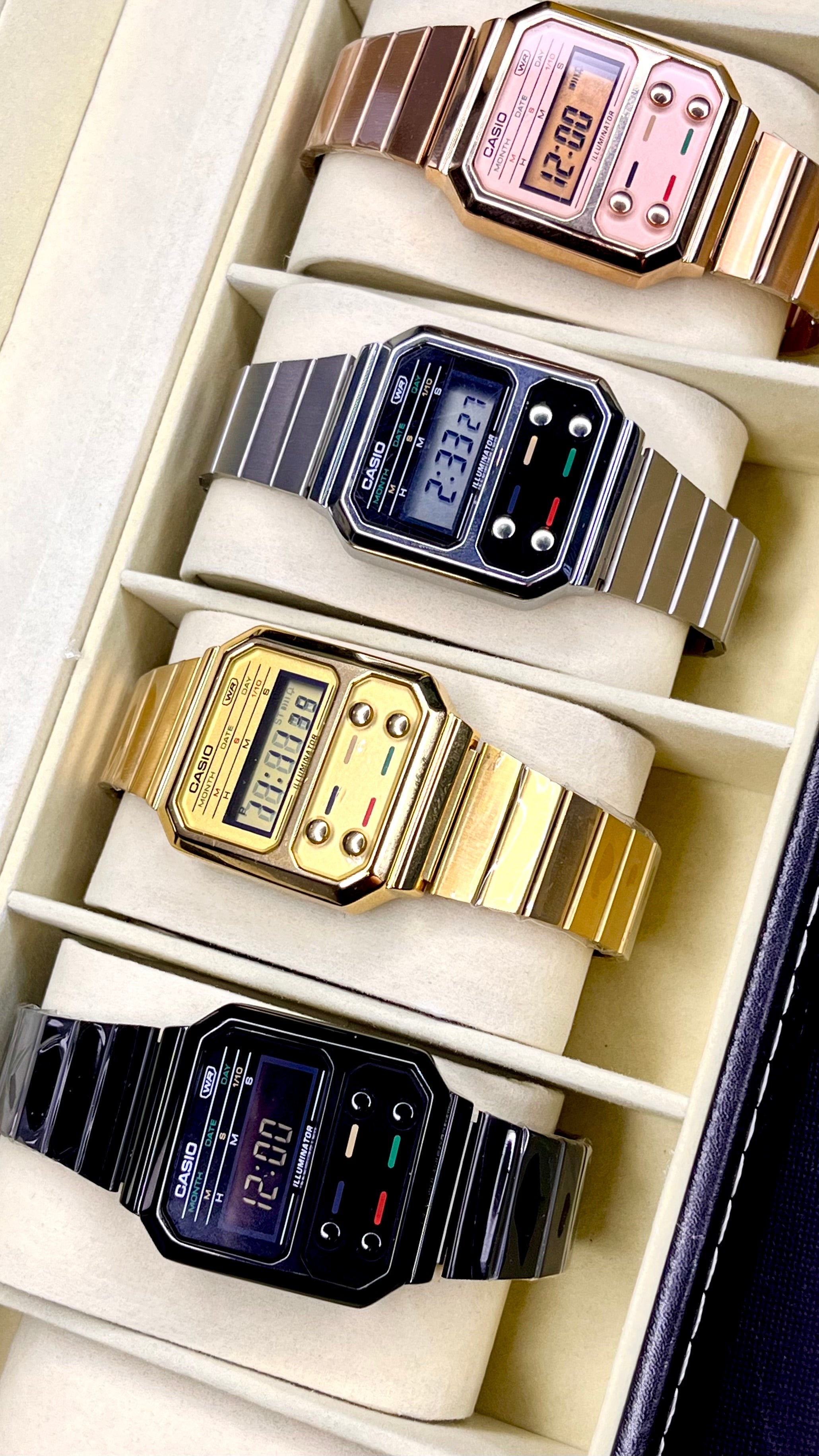 CASIO UNISEX RETRO VINTAGE A-1000-ORO ROSA