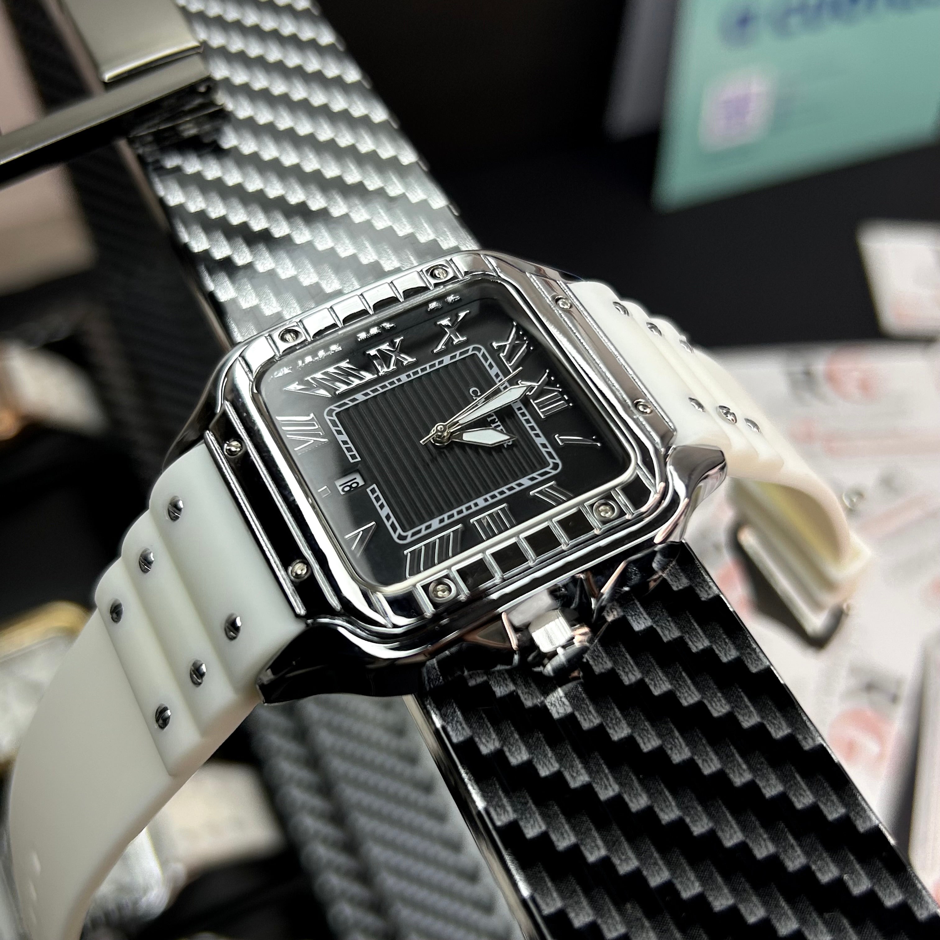 CARTIER DO´SANTOS PARA HOMBRE REF-GOMA N-BPN
