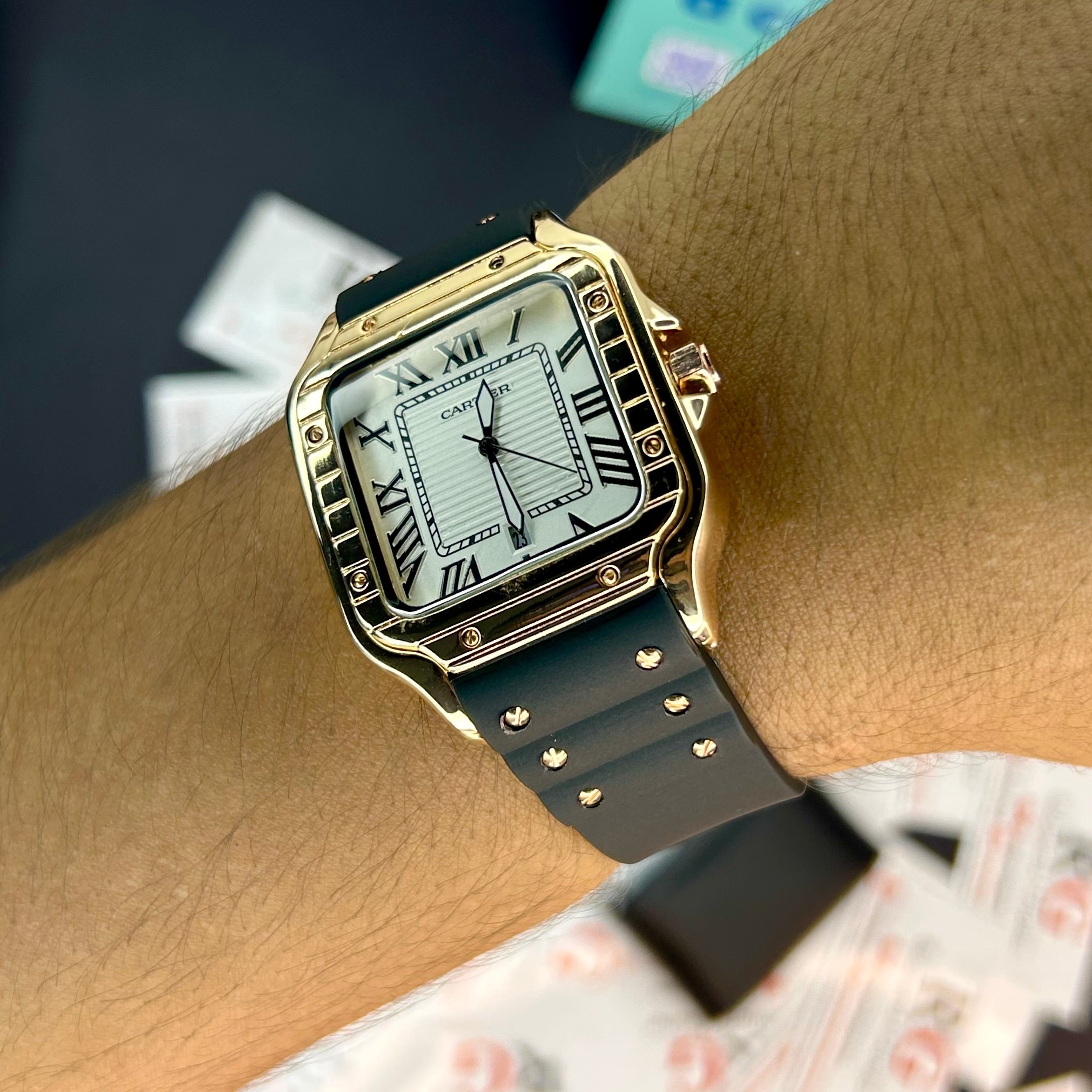 CARTIER DO´SANTOS PARA HOMBRE REF-GOMA-NORB