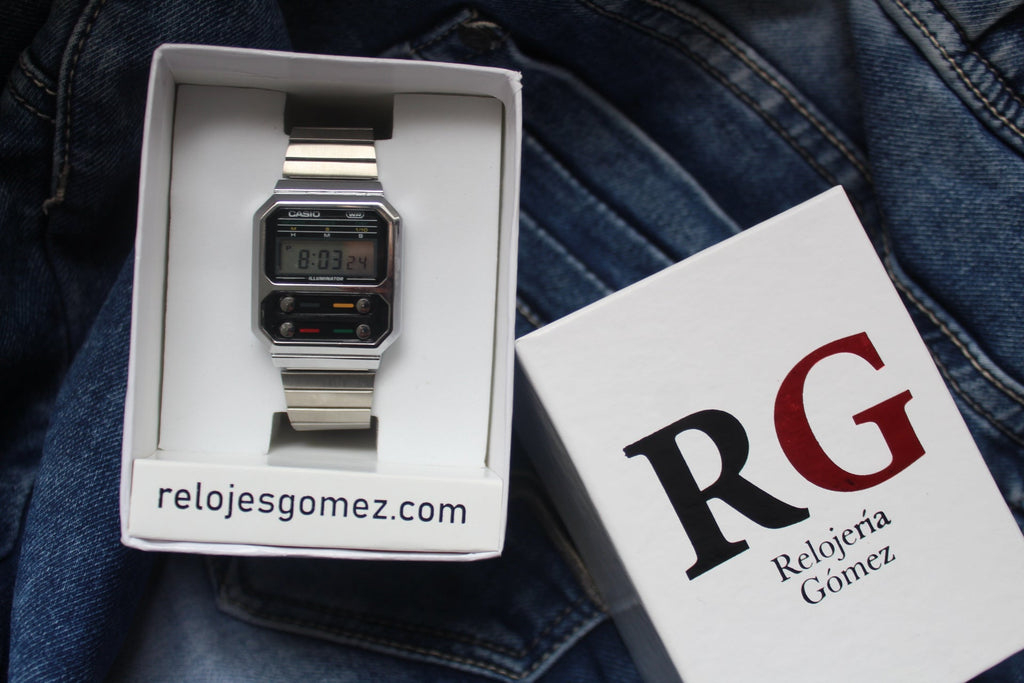 CASIO UNISEX RETRO VINTAGE A-1000-PLATEADO
