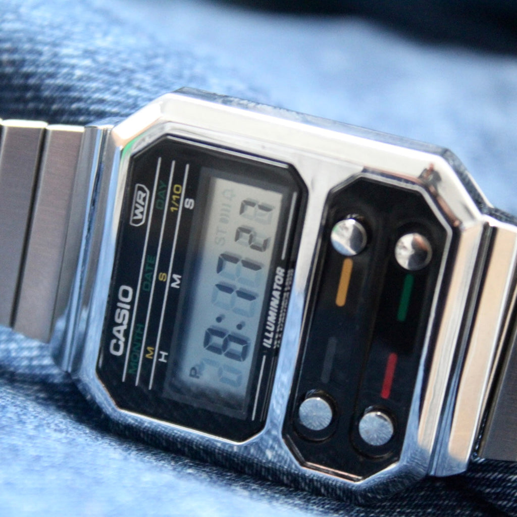 CASIO UNISEX RETRO VINTAGE A-1000-PLATEADO