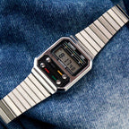 CASIO UNISEX RETRO VINTAGE A-1000-PLATEADO