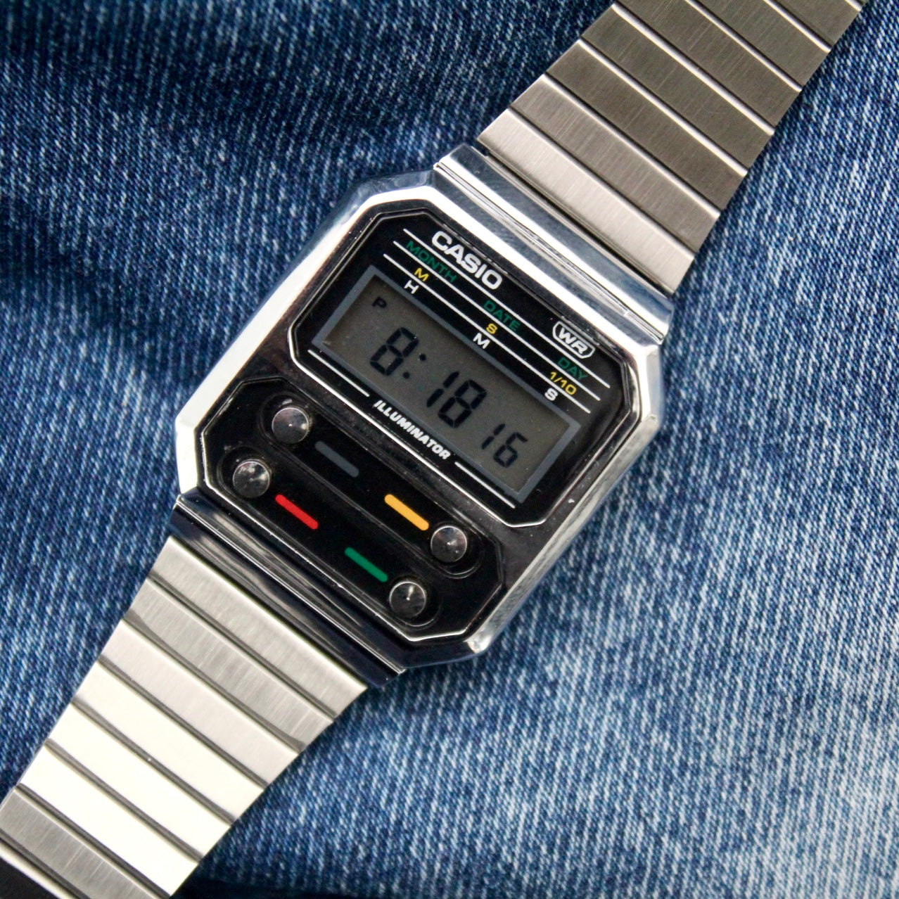 CASIO UNISEX RETRO VINTAGE A-1000-PLATEADO