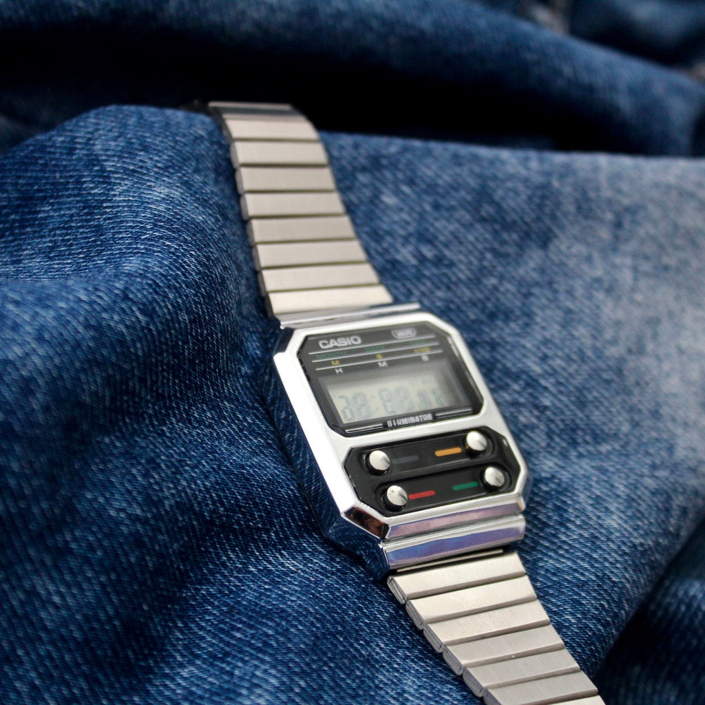 CASIO UNISEX RETRO VINTAGE A-1000-PLATEADO