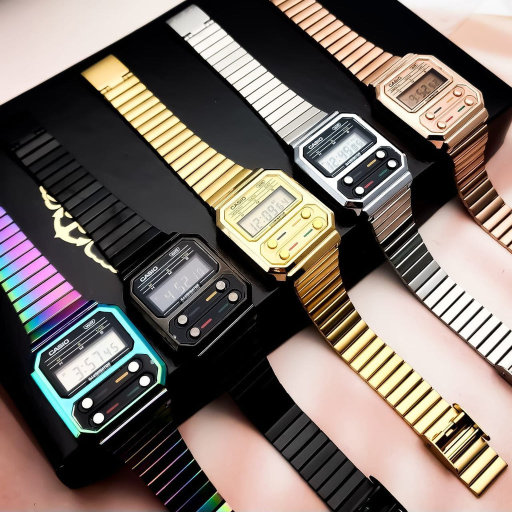 CASIO UNISEX RETRO VINTAGE A-1000-ORO ROSA